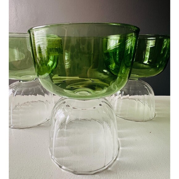 Threshold Green Cocktail Glasses Set of 6 Modern Barware Dessert Bowls - Picture 6 of 8